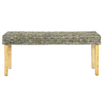 ZNTS Bench 110 cm Natural Kubu Rattan and Solid Mango Wood 285791