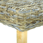 ZNTS Bench 110 cm Natural Kubu Rattan and Solid Mango Wood 285791