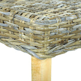ZNTS Bench 110 cm Natural Kubu Rattan and Solid Mango Wood 285791