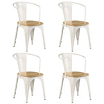 ZNTS Dining Chairs 4 pcs White Solid Mango Wood 278777