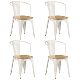 ZNTS Dining Chairs 4 pcs White Solid Mango Wood 278777