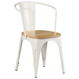ZNTS Dining Chairs 4 pcs White Solid Mango Wood 278777