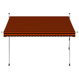 ZNTS Manual Retractable Awning 250 cm Orange and Brown 145837