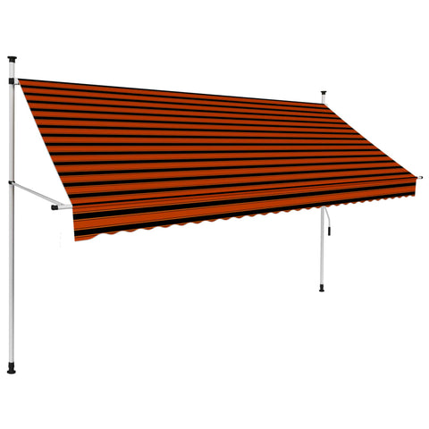 ZNTS Manual Retractable Awning 300 cm Orange and Brown 145838