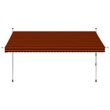 ZNTS Manual Retractable Awning 350 cm Orange and Brown 145839