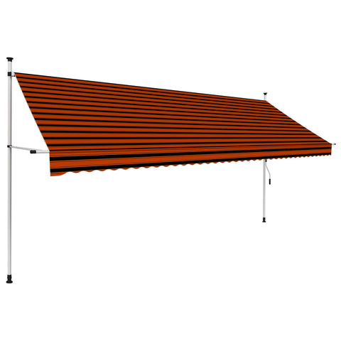 ZNTS Manual Retractable Awning 400 cm Orange and Brown 145840
