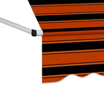 ZNTS Manual Retractable Awning 400 cm Orange and Brown 145840