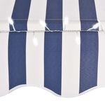 ZNTS Manual Retractable Awning with LED 200 cm Blue and White 145843