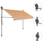 ZNTS Manual Retractable Awning with LED 250 cm Yellow and Blue 145851