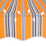 ZNTS Manual Retractable Awning with LED 250 cm Yellow and Blue 145851