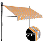 ZNTS Manual Retractable Awning with LED 300 cm Yellow and Blue 145852