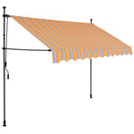 ZNTS Manual Retractable Awning with LED 300 cm Yellow and Blue 145852