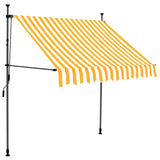 ZNTS Manual Retractable Awning with LED 150 cm White and Orange 145856