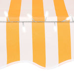 ZNTS Manual Retractable Awning with LED 150 cm White and Orange 145856
