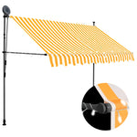 ZNTS Manual Retractable Awning with LED 250 cm White and Orange 145858