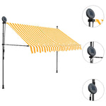 ZNTS Manual Retractable Awning with LED 300 cm White and Orange 145859