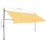 ZNTS Manual Retractable Awning with LED 350 cm White and Orange 145860