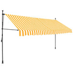 ZNTS Manual Retractable Awning with LED 400 cm White and Orange 145861