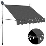 ZNTS Manual Retractable Awning with LED 200 cm Anthracite 145864