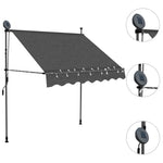 ZNTS Manual Retractable Awning with LED 200 cm Anthracite 145864