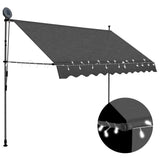 ZNTS Manual Retractable Awning with LED 250 cm Anthracite 145865