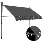 ZNTS Manual Retractable Awning with LED 300 cm Anthracite 145866