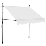 ZNTS Manual Retractable Awning with LED 150 cm Cream 145870