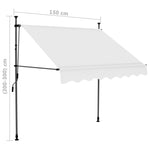 ZNTS Manual Retractable Awning with LED 150 cm Cream 145870