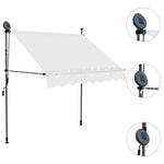 ZNTS Manual Retractable Awning with LED 200 cm Cream 145871