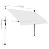 ZNTS Manual Retractable Awning with LED 250 cm Cream 145872