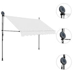 ZNTS Manual Retractable Awning with LED 300 cm Cream 145873