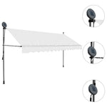 ZNTS Manual Retractable Awning with LED 350 cm Cream 145874