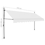 ZNTS Manual Retractable Awning with LED 350 cm Cream 145874