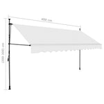 ZNTS Manual Retractable Awning with LED 400 cm Cream 145875