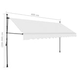 ZNTS Manual Retractable Awning with LED 400 cm Cream 145875