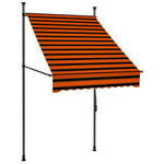 ZNTS Manual Retractable Awning with LED 100 cm Orange and Brown 145876