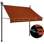 ZNTS Manual Retractable Awning with LED 200 cm Orange and Brown 145878