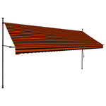 ZNTS Manual Retractable Awning with LED 400 cm Orange and Brown 145882