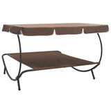 ZNTS Outdoor Lounge Bed with Canopy Brown 48072