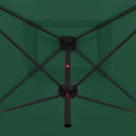 ZNTS Double Parasol with Steel Pole 250x250 cm Green 47320