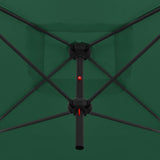 ZNTS Double Parasol with Steel Pole 250x250 cm Green 47320