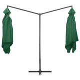ZNTS Double Parasol with Steel Pole 250x250 cm Green 47320