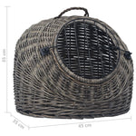 ZNTS Cat Transporter Grey 45x35x35 cm Natural Willow 170904