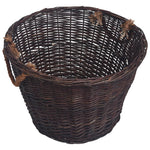 ZNTS 3 Piece Stackable Firewood Basket Set Dark Brown Willow 286986