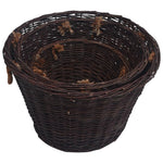 ZNTS 3 Piece Stackable Firewood Basket Set Dark Brown Willow 286986