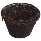 ZNTS 3 Piece Stackable Firewood Basket Set Dark Brown Willow 286986