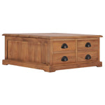 ZNTS Coffee Table 68x68x30 cm Solid Teak Wood 286274