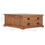 ZNTS Coffee Table 68x68x30 cm Solid Teak Wood 286274