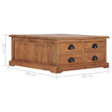 ZNTS Coffee Table 68x68x30 cm Solid Teak Wood 286274