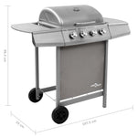 ZNTS Gas BBQ Grill with 4 Burners Silver 48549